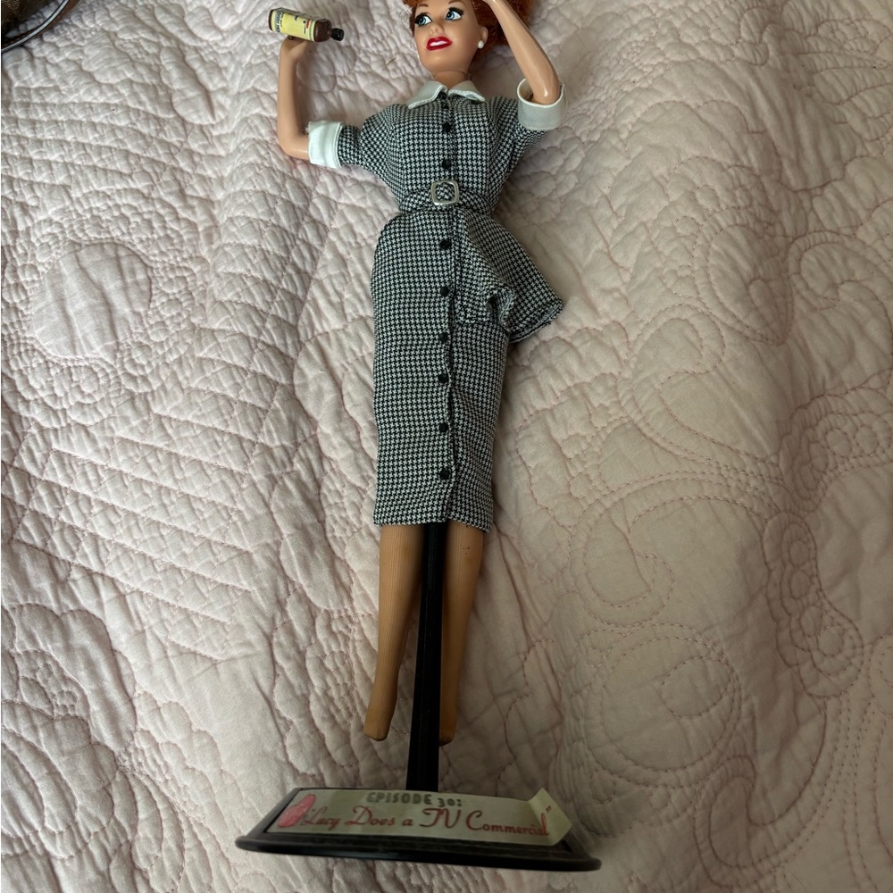 Vintage Style Houndstooth Dress Figurine